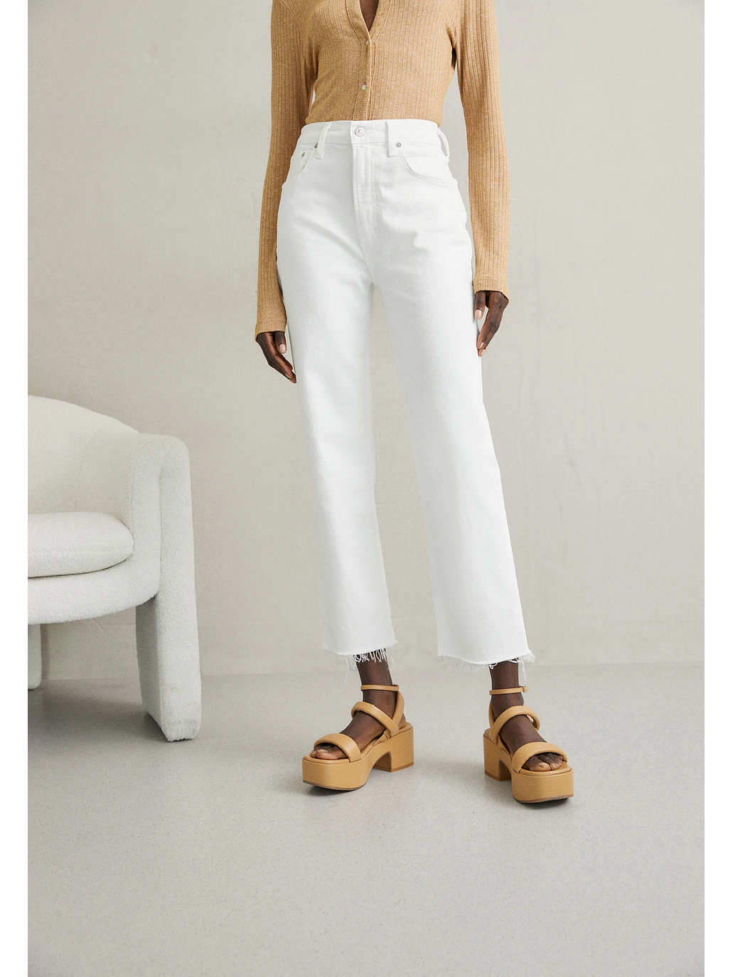 Jeans blanco recto 8