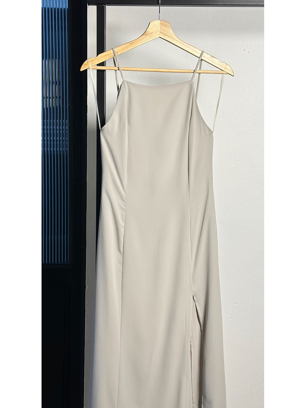 Vestido gris largo  2