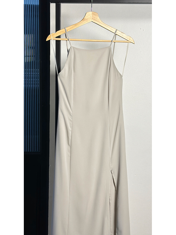 Vestido gris largo  2