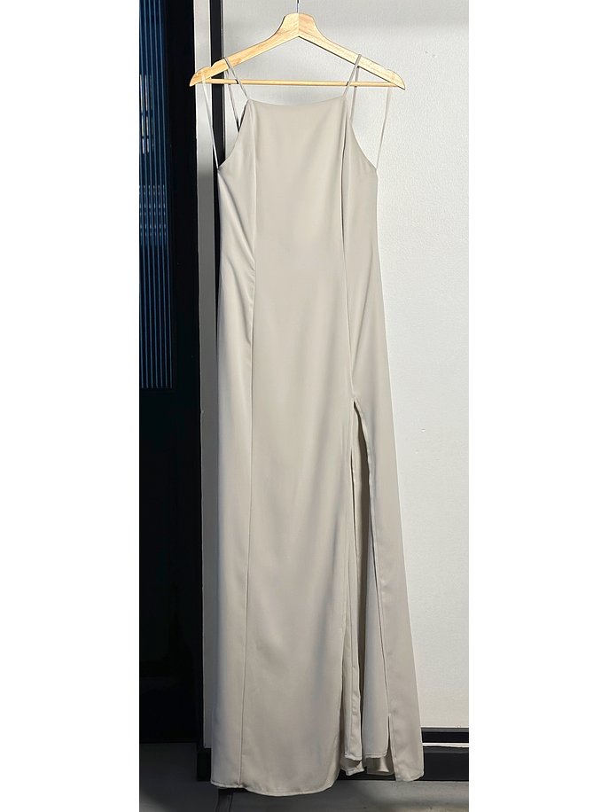 Vestido gris largo  1