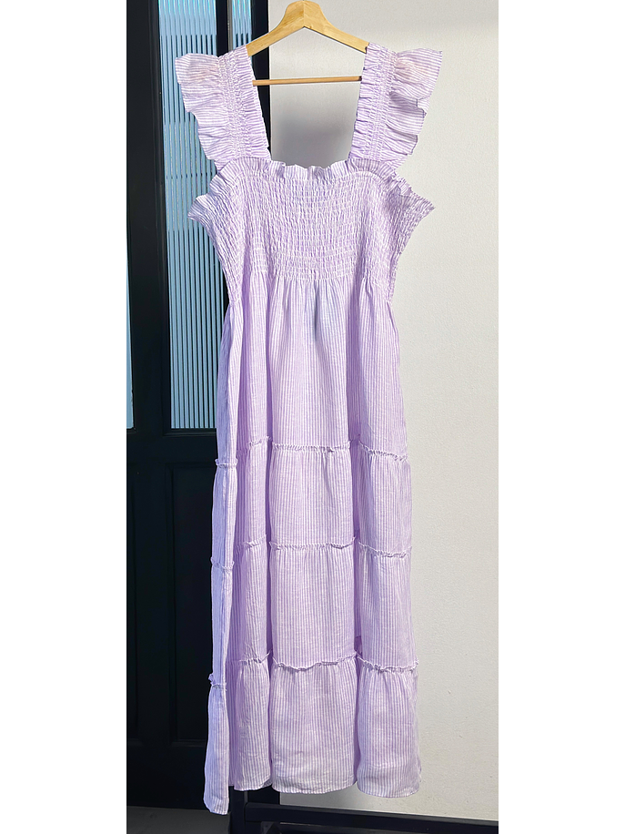 Vestido lino rayado 1