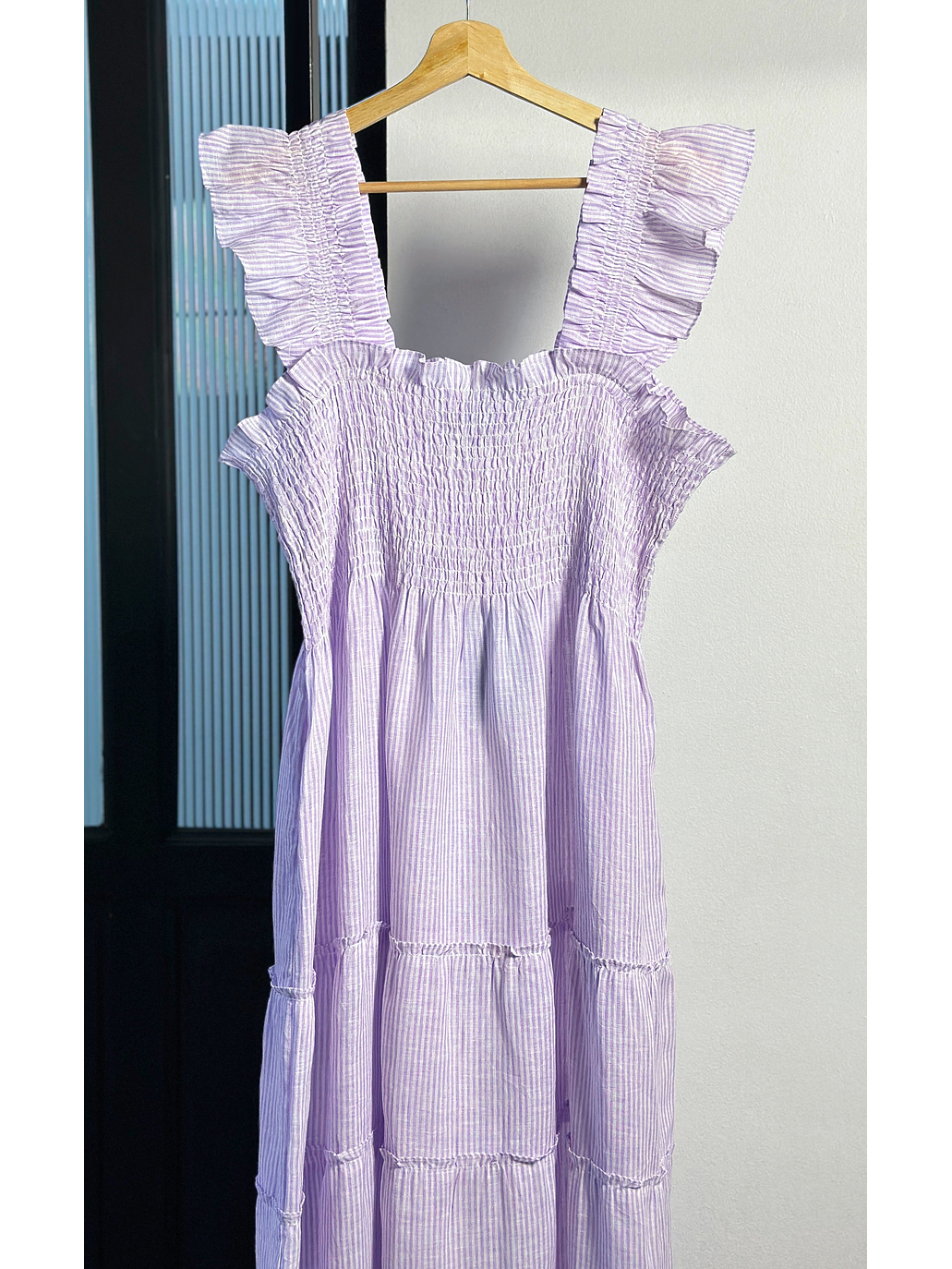 Vestido lino rayado 2