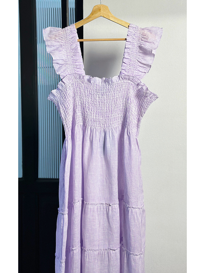 Vestido lino rayado 2