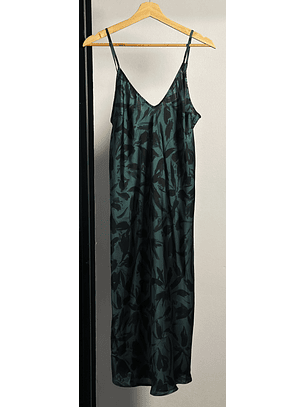 Vestido verde satinado 