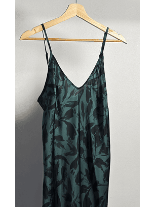 Vestido verde satinado 