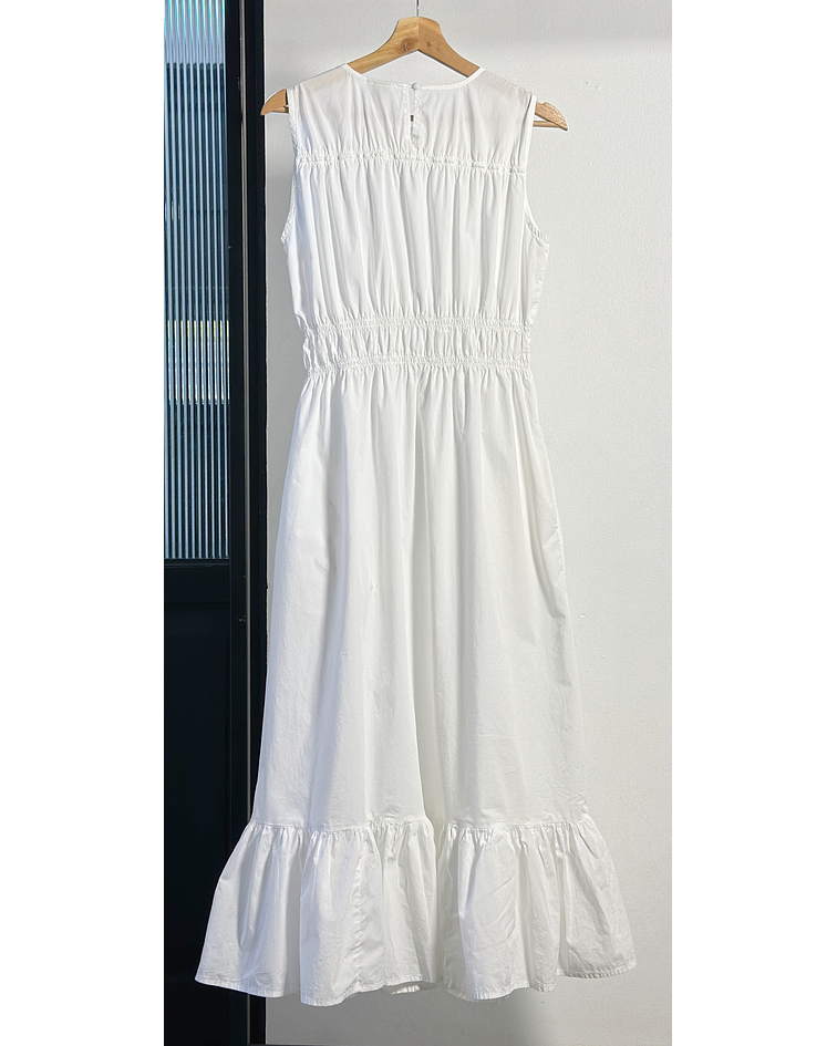 Vestido blanco drapeado