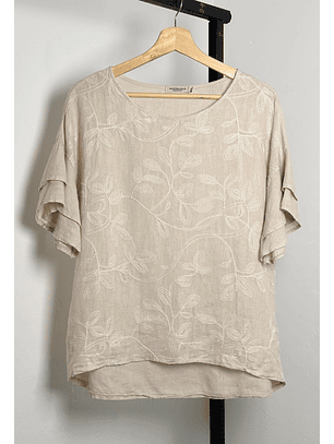 Blusa de lino bordada 