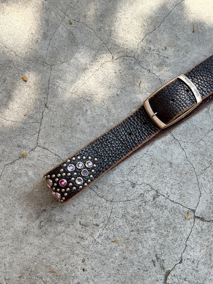 Cinturón de cuero vintage con apliqués  6