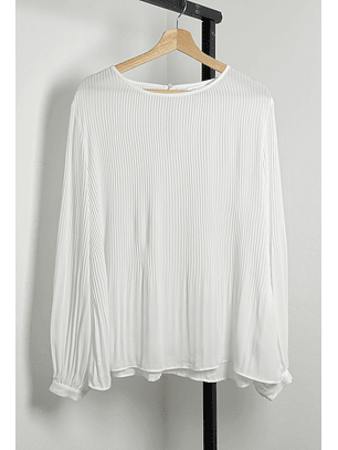 Blusa blanca plisada