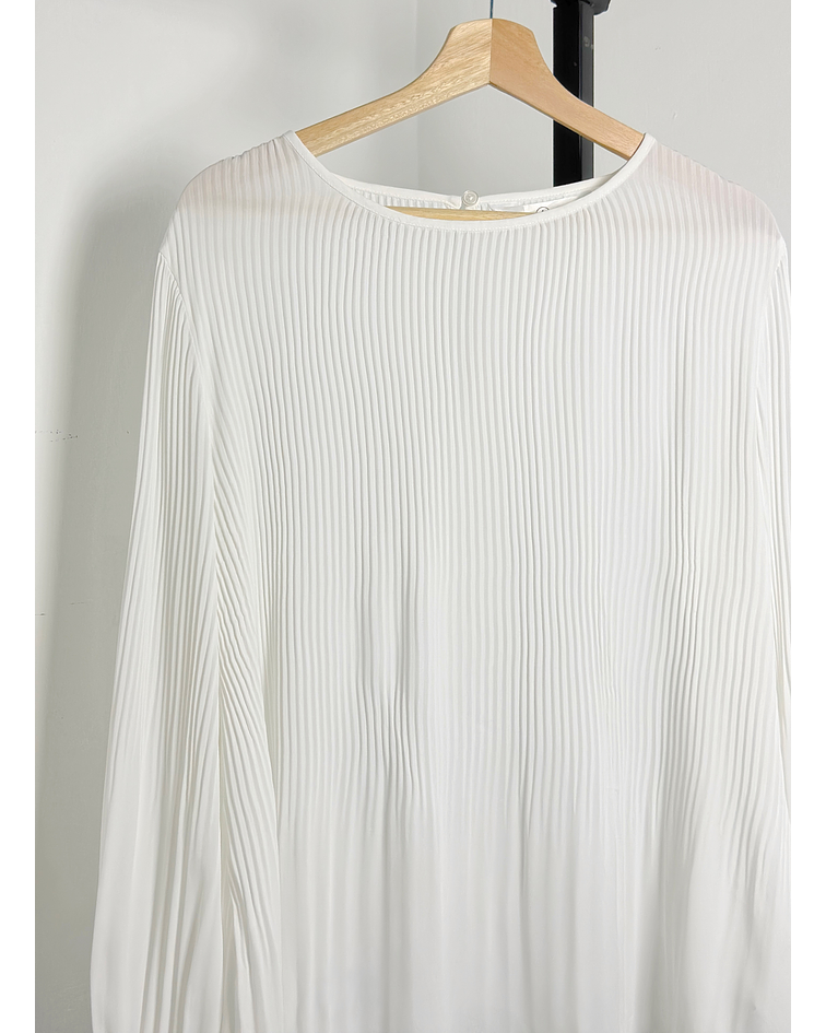 Blusa blanca plisada