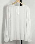 Blusa blanca plisada