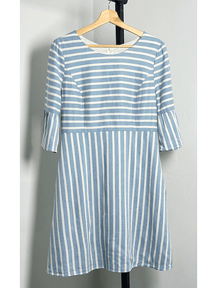 Vestido rayado celeste/blanco