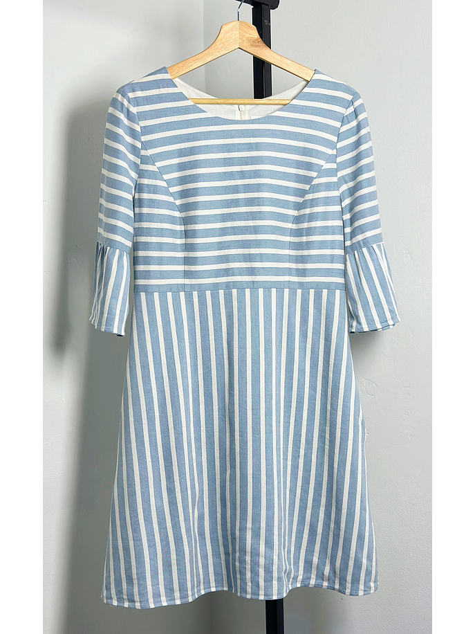 Vestido rayado celeste/blanco 1