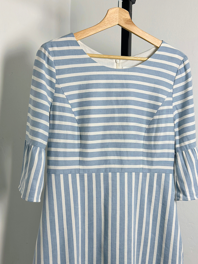 Vestido rayado celeste/blanco 2