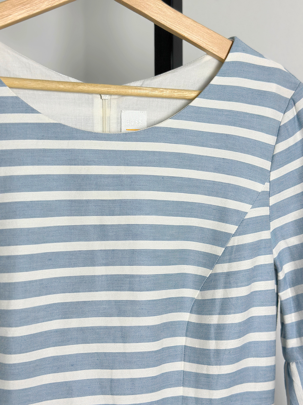 Vestido rayado celeste/blanco 4