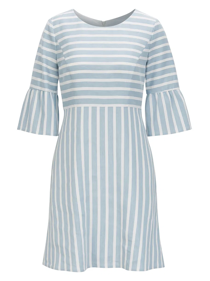 Vestido rayado celeste/blanco 6