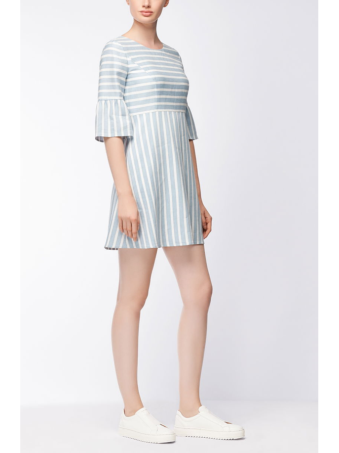 Vestido rayado celeste/blanco 7