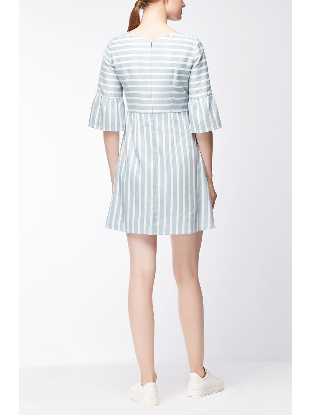 Vestido rayado celeste/blanco 8