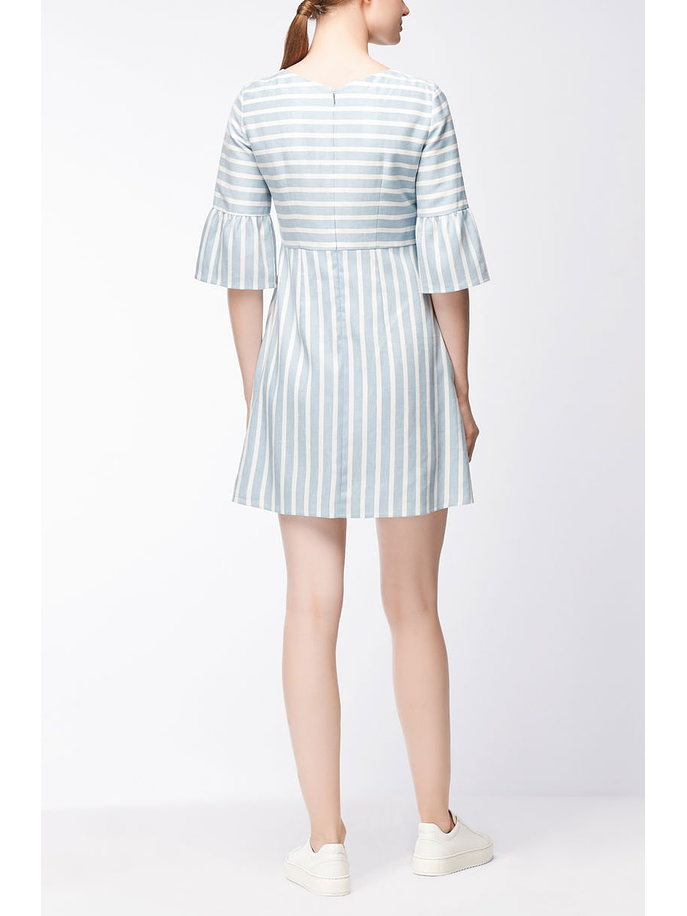 Vestido rayado celeste/blanco 8