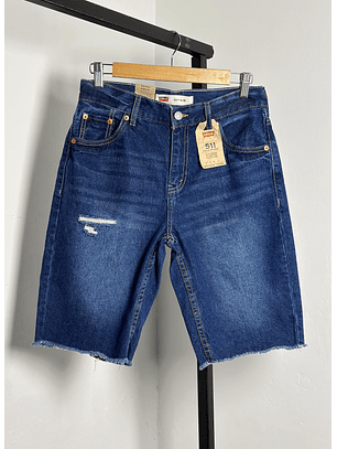 Bermuda mezclilla azul