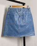 Falda denim textura engomada  