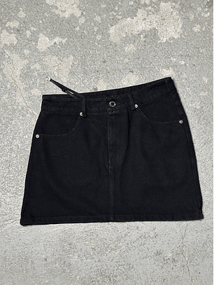 Falda denim negra asimétrica