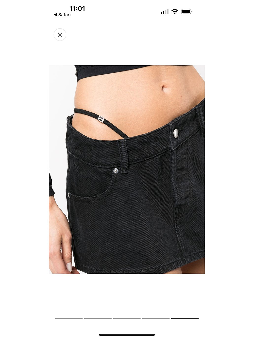Falda denim negra asimétrica 2