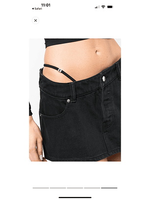 Falda denim negra asimétrica