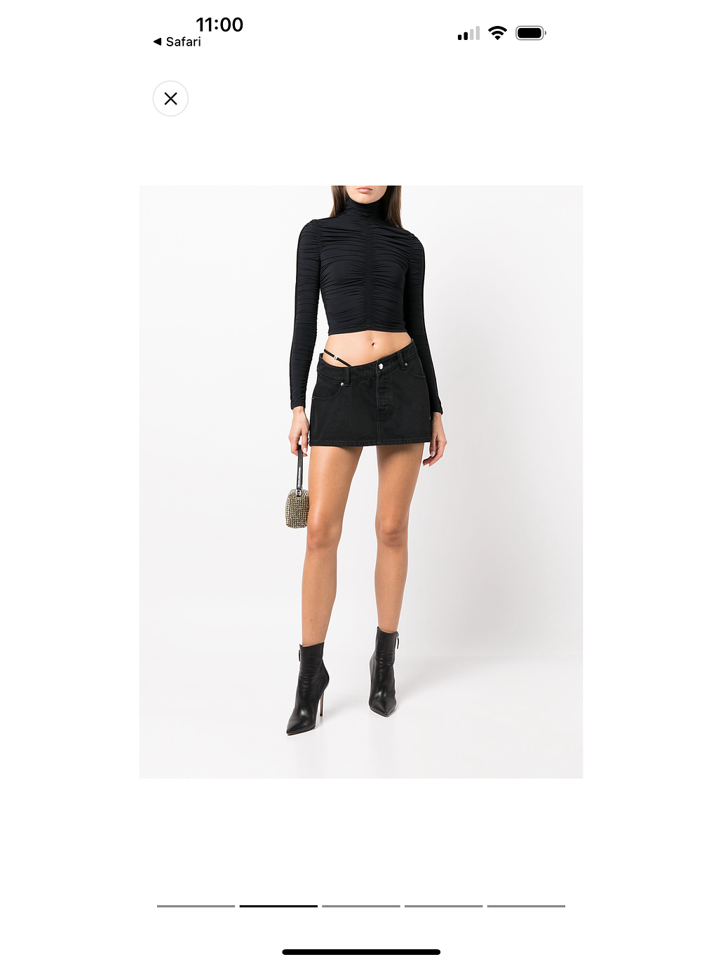 Falda denim negra asimétrica 3