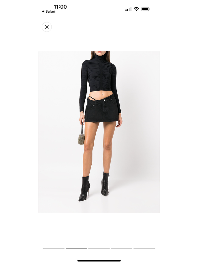 Falda denim negra asimétrica 3