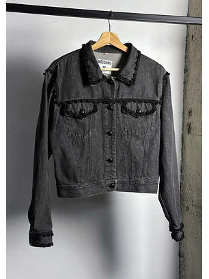 Chaqueta denim negra vintage