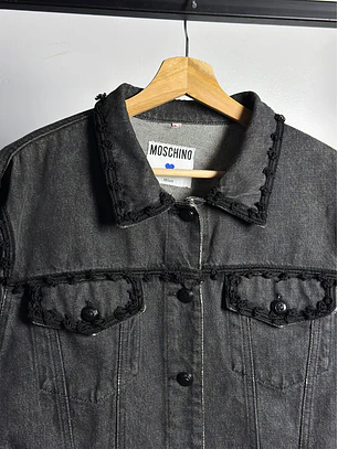 Chaqueta denim negra vintage