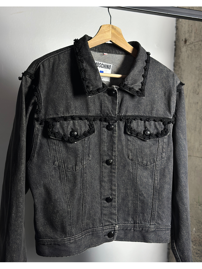 Chaqueta denim negra vintage 3