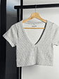 Top gris elasticado - Miniatura 2