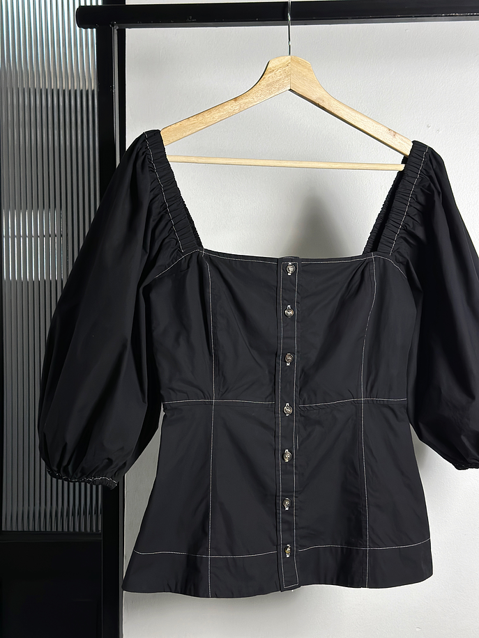 Top negro manga globo  2