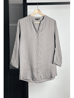 Camisa lino gris