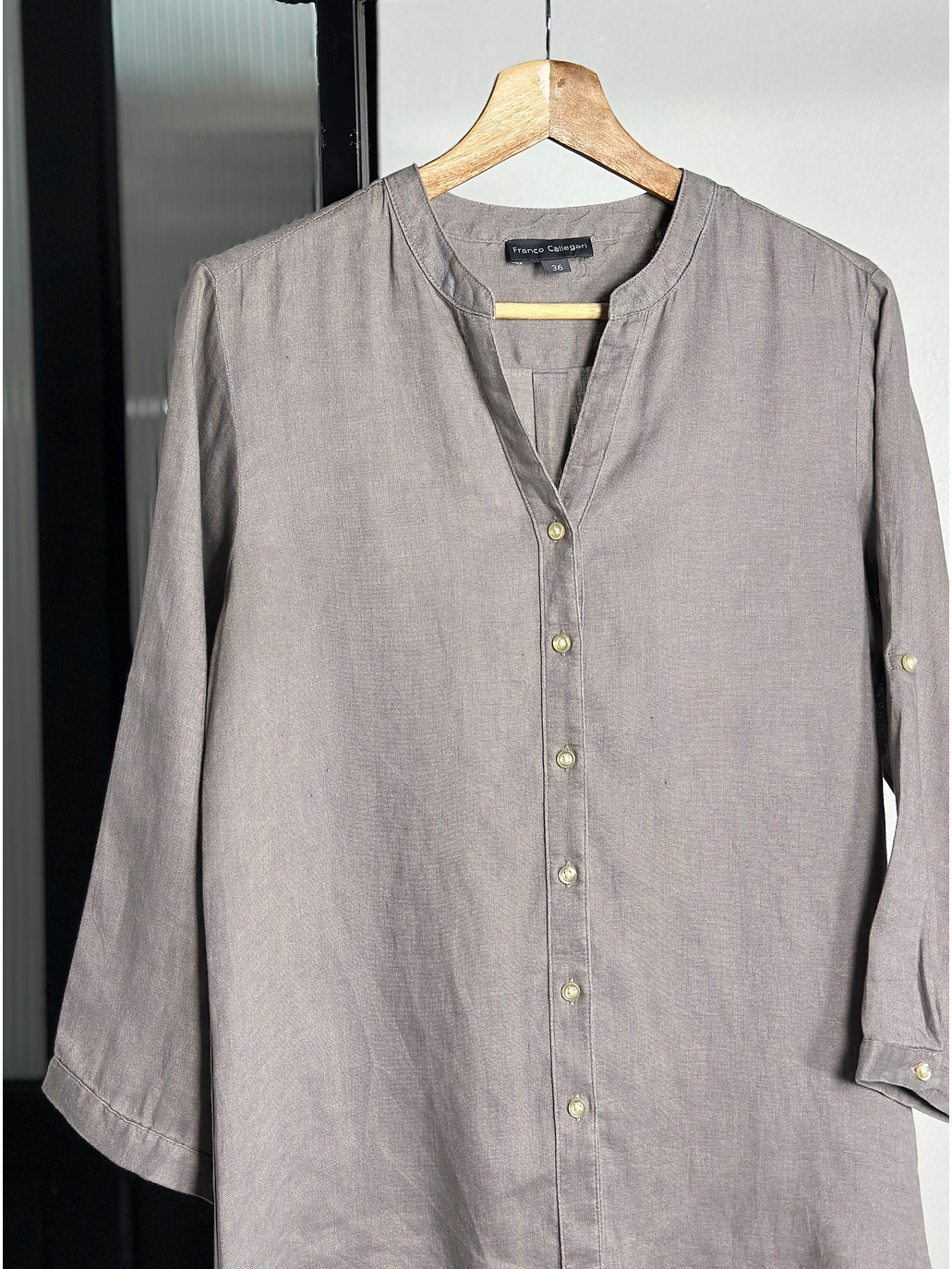Camisa lino gris 2