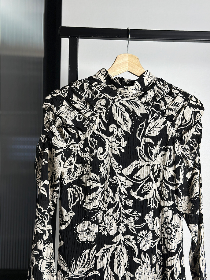 Vestido floreado drapeado 4