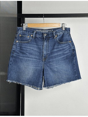 Short azul tiro alto