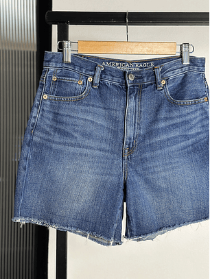 Short azul tiro alto