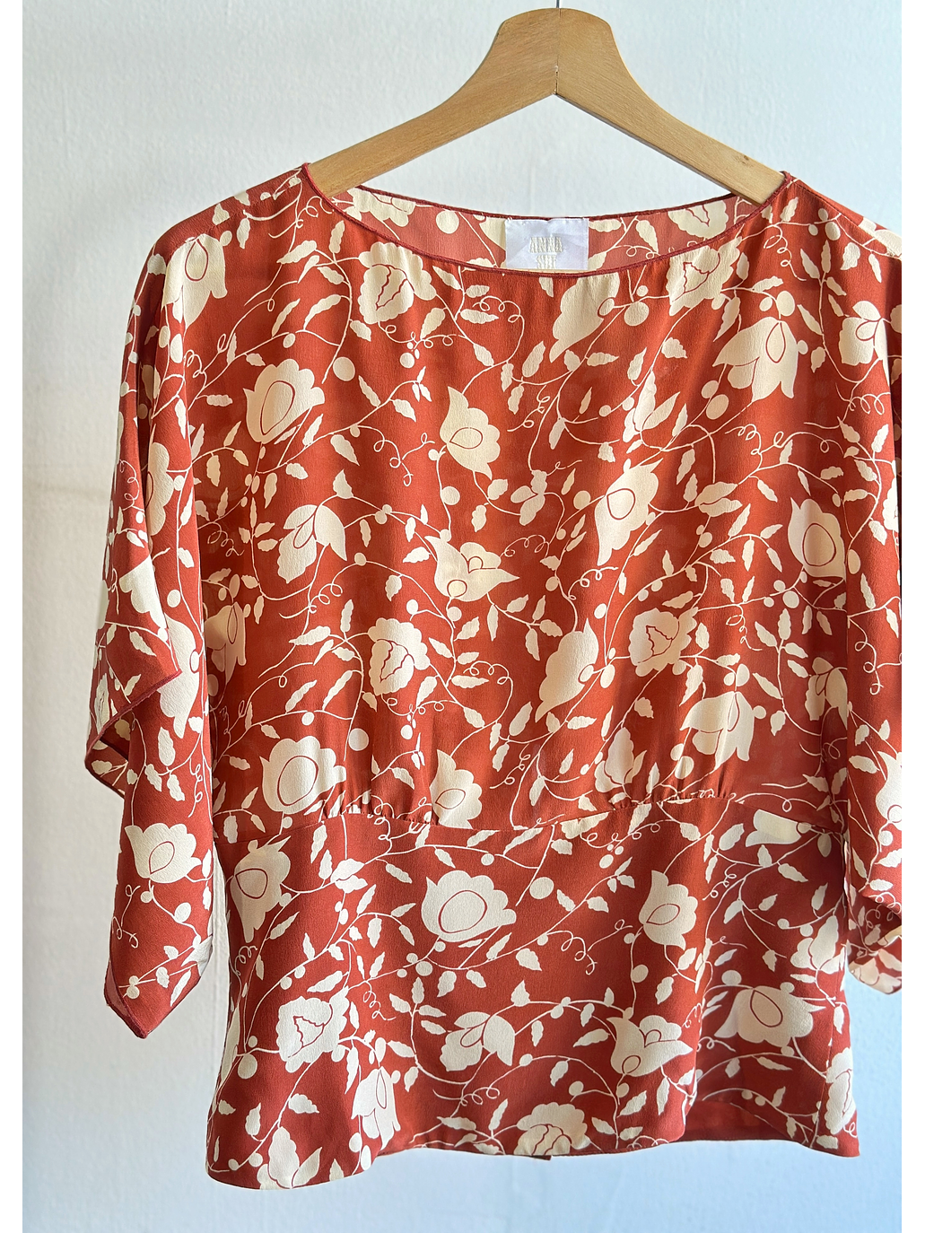 Top de seda print floreado 2