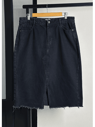 Falda midi mezclilla azul oscura 