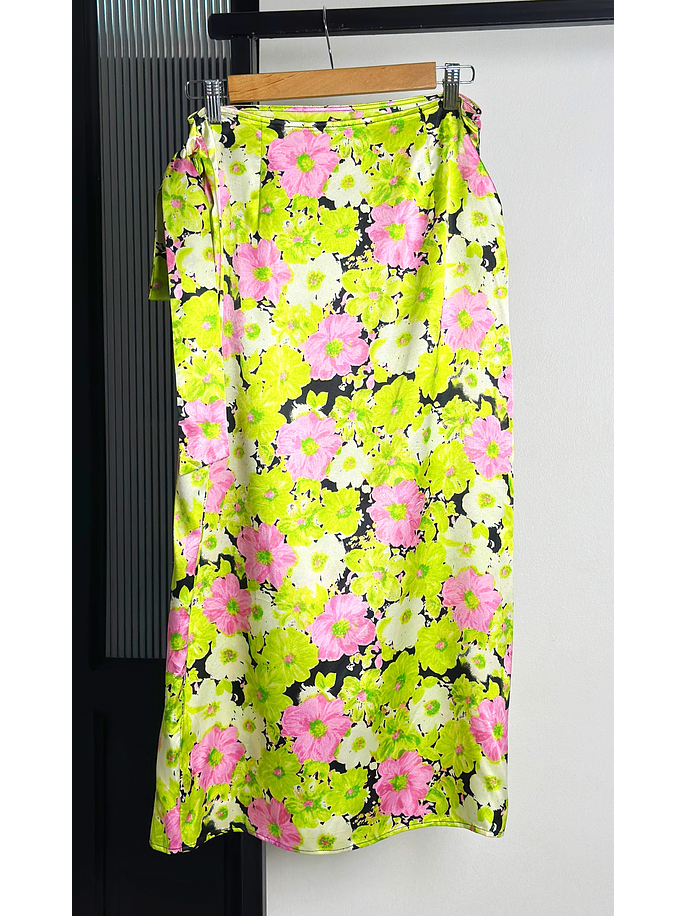 Falda floreada satinada 3