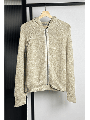 Chaleco jaspeado con cierre