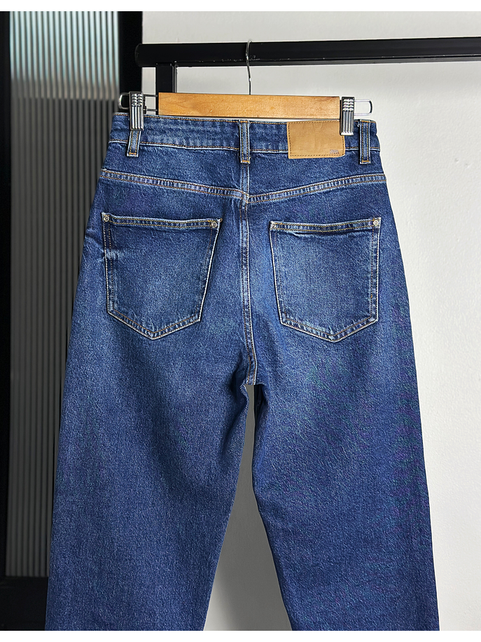Jeans azul tiro alto 4