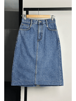 Falda midi mezclilla 