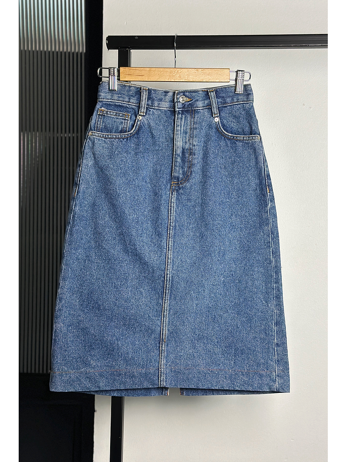 Falda midi mezclilla  1