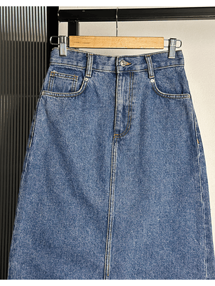 Falda midi mezclilla 