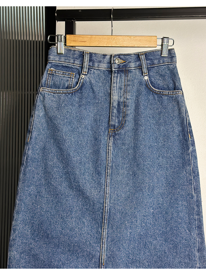 Falda midi mezclilla  2