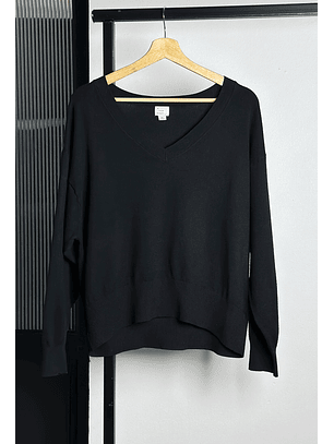 Chaleco negro cuello v